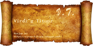 Virág Titusz névjegykártya